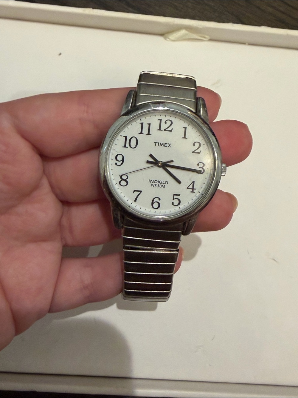 Timex Silver Indiglo Stainless Steel Watch - Silver